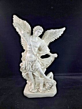 St Michael The Archangel Statue Slaying Devil 12in Religious Decor Figurine